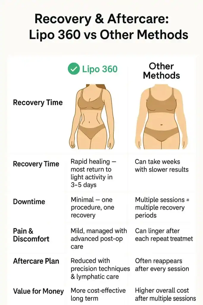 Recovery and Aftercare for Fat-Dissolving Surgery 2 Table to show fat dissolving injection aftercare Belper