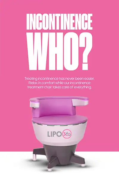 LIPO360 EMS Chair Can Help with Urinary Incontinence 2 Image of a urinary incontinence treatment seat Belper